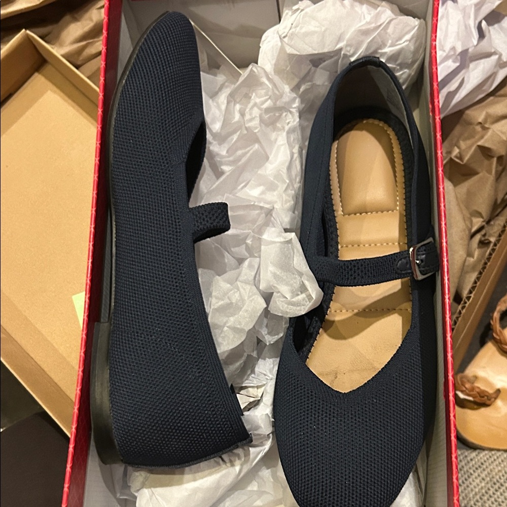 Kelly & Katie Navy Mary Jane Flats